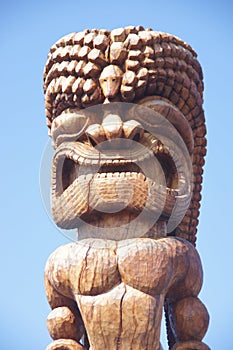 Old wooden statue of a god