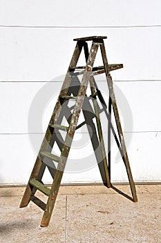 Old wooden stepladder