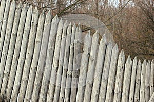 Old wooden stockade fence