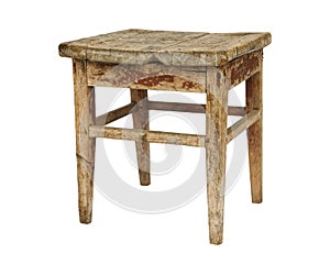 Old wooden stool photo