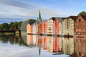 Old wooden storehouses at Trondheim