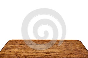Old wooden table top surface, above view