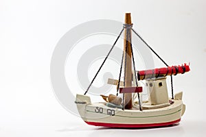 Old wooden toy boat