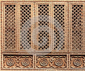 Old wooden traditional Nepalese window detail.