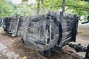 Old wooden train wagon or lorry