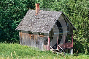 Old wooden vintage house .