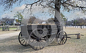 Old Wooden Wagon on Farm in Grapevine, Texas