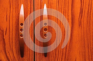 Old wooden wardrobe doors