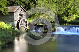 Old Wooden Water Wheel Mill, HDR