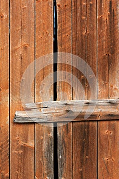 Old wooden weathered barn door