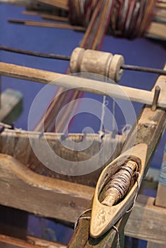 Old wooden weaving loom