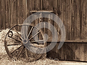 Old wooden wheel