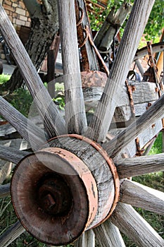 Old Wooden Wheel and spokes