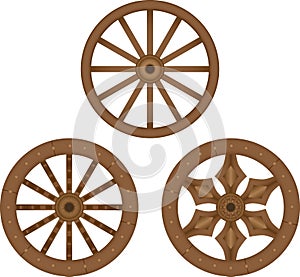 Old wooden wheels