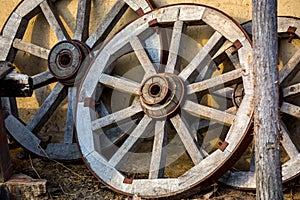 Old wooden wheels