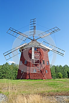 Old wooden windmill