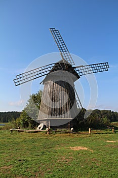 Old wooden windmill one