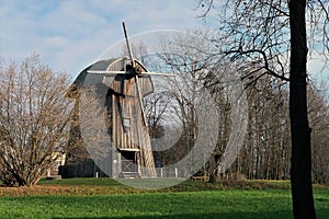 Old wooden windmill - part of rural landscape in Poland