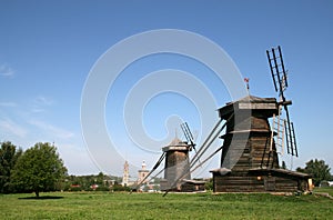 Old wooden windmill in Suzdal
