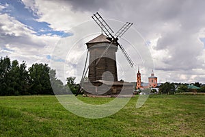 Old wooden windmill in Suzdal