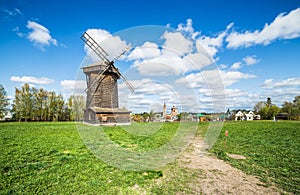 Old wooden windmill in Suzdal, Russia