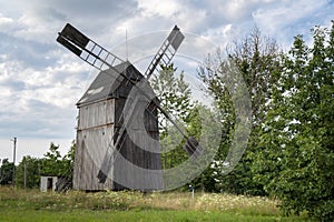 Old Wooden Windmill in western Poland