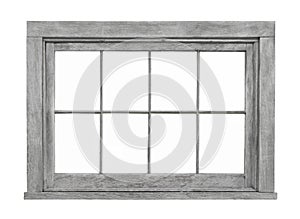 Old wooden window frame isolated. photo