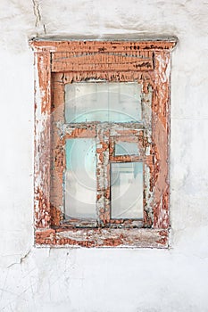 Old wooden window in an old house