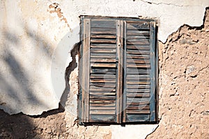 Old wooden windows in serbian village