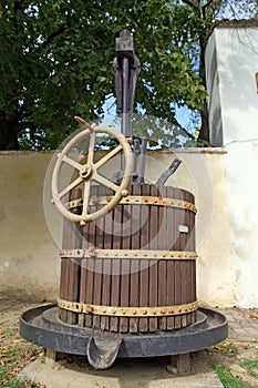 Old wooden wine press