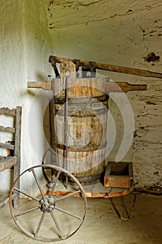 Old wooden wine press