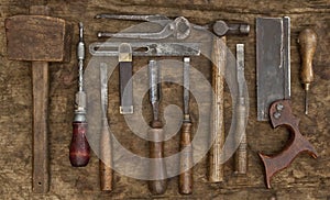 Old Woodwork Tools Background