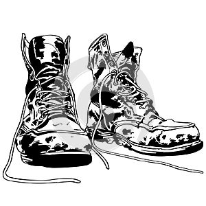 Old work boots illustration by crafteroks