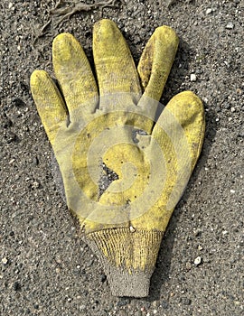 Old work glove at the construction site