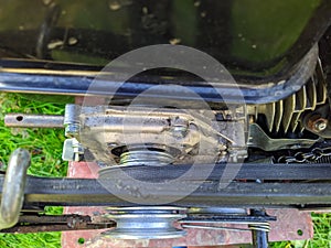 old but working engine from a walk-behind tractor.