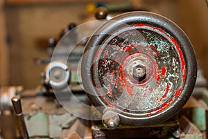 Old working lathe in production