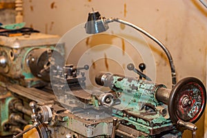 Old working lathe in production