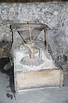 An old working mill of grinding corn in Theth, Albania
