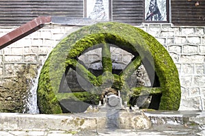 Old working mill wheel of watermill