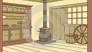 Old Workshop Interior, Traditional Craft, vector design Generative AI