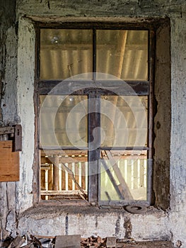 Old workshop smith details with rusty tools and stone walls