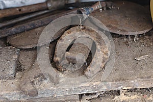 Old workshop with vintage hand tools, real life photo