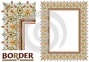 Old World Borders Vector - Tiled frame in plant leaves and flowers Framework Decorative Elegant style