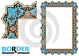 Old World Borders Vector - Tiled frame in plant leaves and flowers Framework Decorative Elegant style photo
