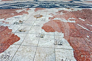 Old world map in Belem, Lisbon