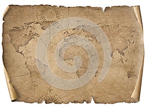 Old world map illustration isolated on white. Based on image furnished from NASA.