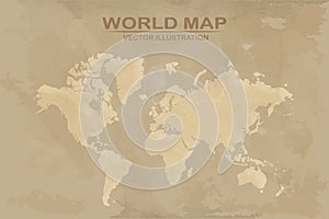 Old World map with vintage paper texture vector format