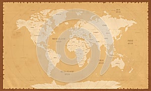 Old world map in vintage style. photo