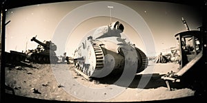 Old World War Tanks Through a Pinhole Camera