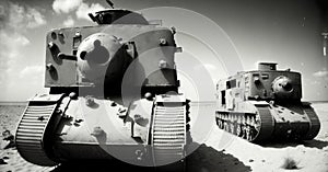 Old World War Tanks Through a Pinhole Camera